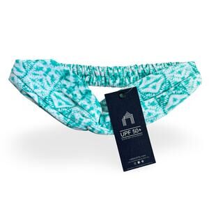 Cabana Life Aqua/White Coastal Twist  Headband UPF 50+ Swim Head Wear NWT